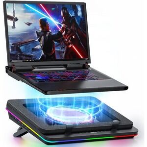 RGB Laptop Cooler GT600, 5.5" Turbo Fan, 14–19.3" Gaming Laptop, USB Hub, Filter
